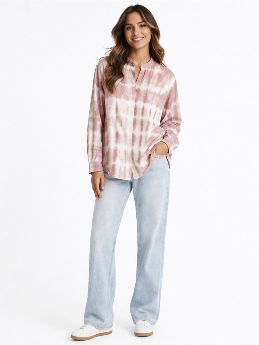 [Zara] Tie-Dye Button Down Shirt